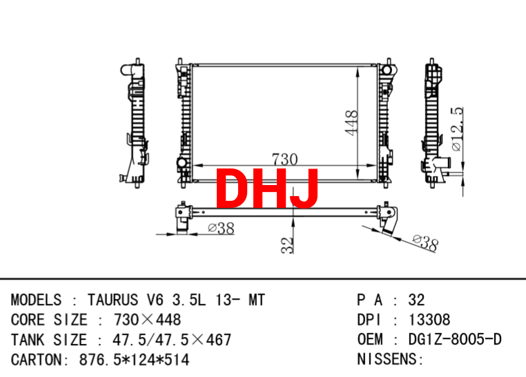 FORD TAURUS radiator DG1Z-8005-D DG1Z8005D DPI:13306/13307