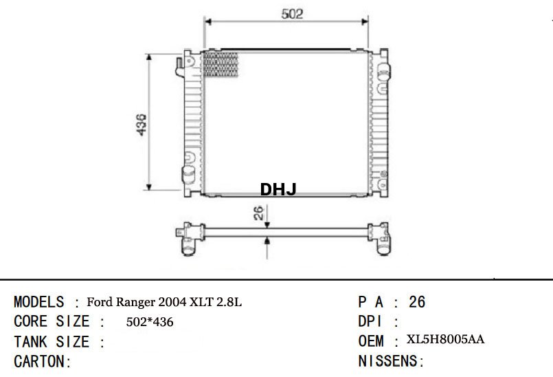 Radiator FORD RANGER OEM XL5H8005AA