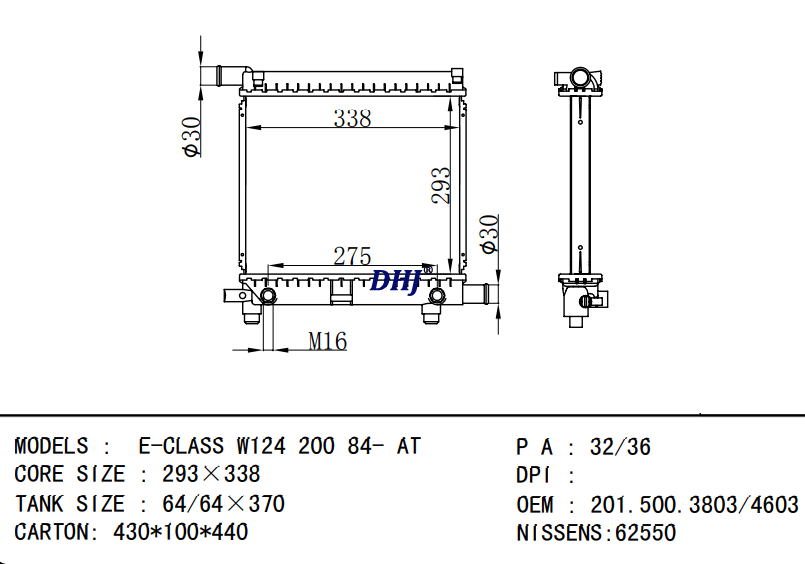 Benz E-CLASS W124 radiator 2015004003 A2015004003 2015003803 2015004603 A20150038