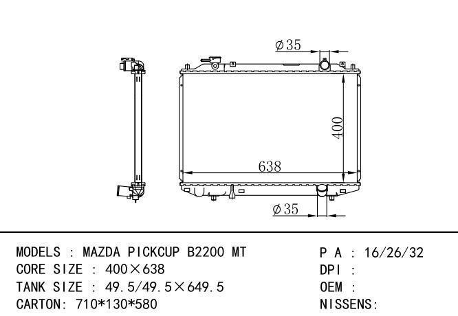  Car Radiator for MAZDA MAZDA PICKUP B2200