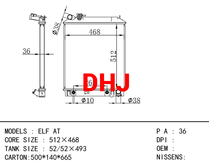 ISUZU DEGA radiator oem 121410-8301/121410-8302/121410-8303 DEGA 360 MT