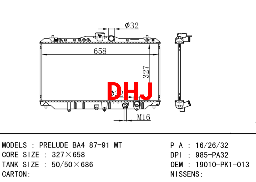 HONDA Radiator 19010-PK1-675 19010-PK1-013 19010-PK1-A52 19010-PK2-623 19010-PK2-