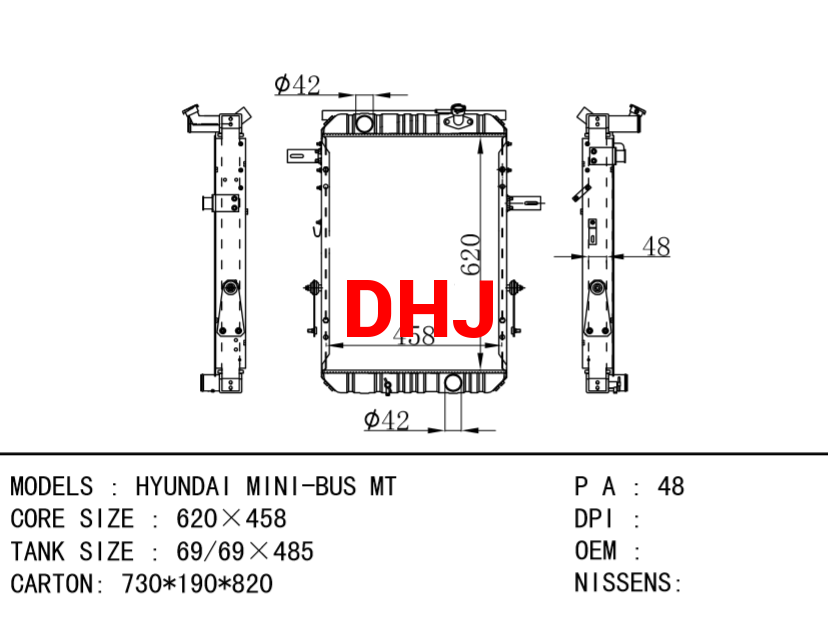 HYUNDAI MINI-BUS MT radiator