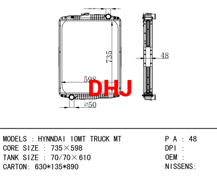 HYNNDAI 10MT TRUCK MT RADIATOR