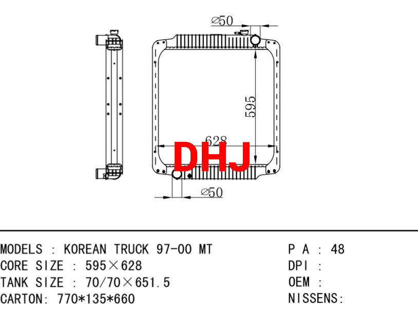 KOREAN TRUCK 97-00 MT RADIATOR