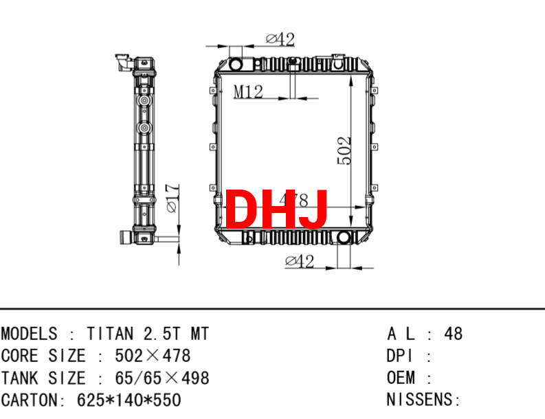 HYUNDAI TITAN 2.5T MT Radiator