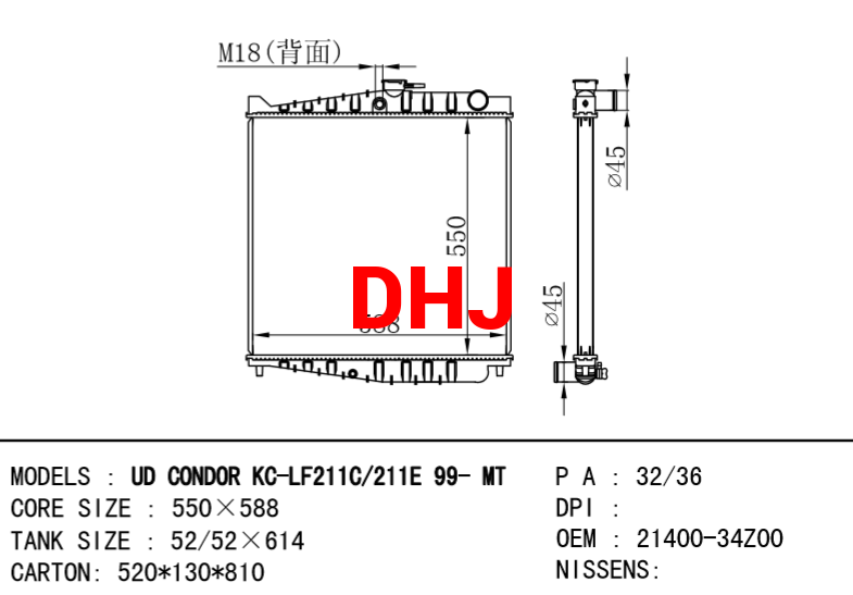 21400-34Z00 UD CONDOR KC-LF211C/211E 99-MT