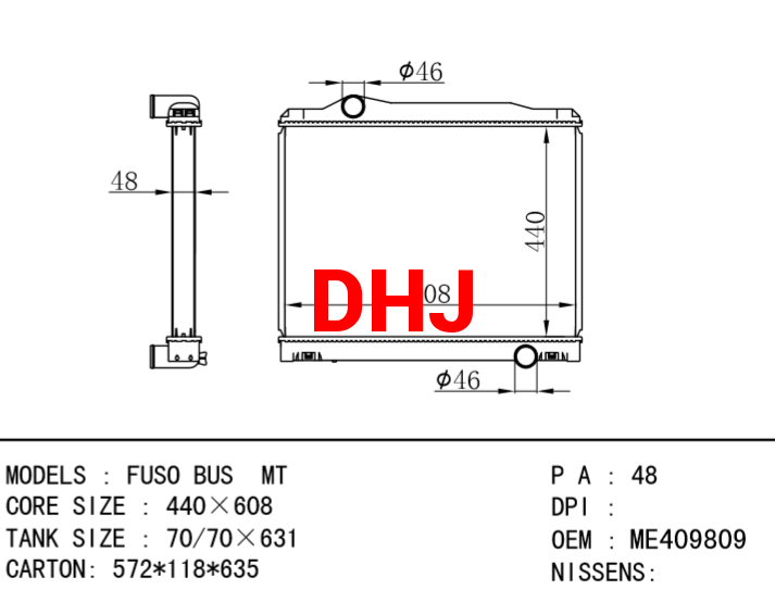 NISSAN FUSO BUS MT radiator OEM:ME409809