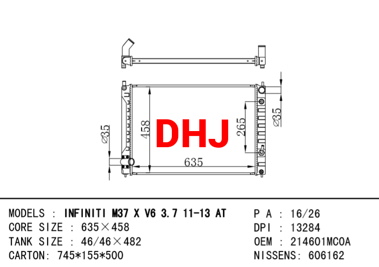 NISSAN radiator 214601MC0A INFINITI M56  M37 AT