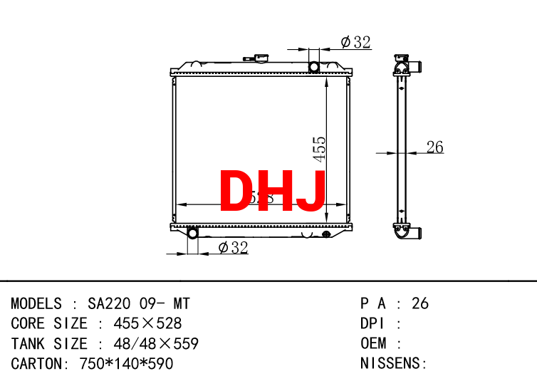 ISUZU SA220 09- MT radiator