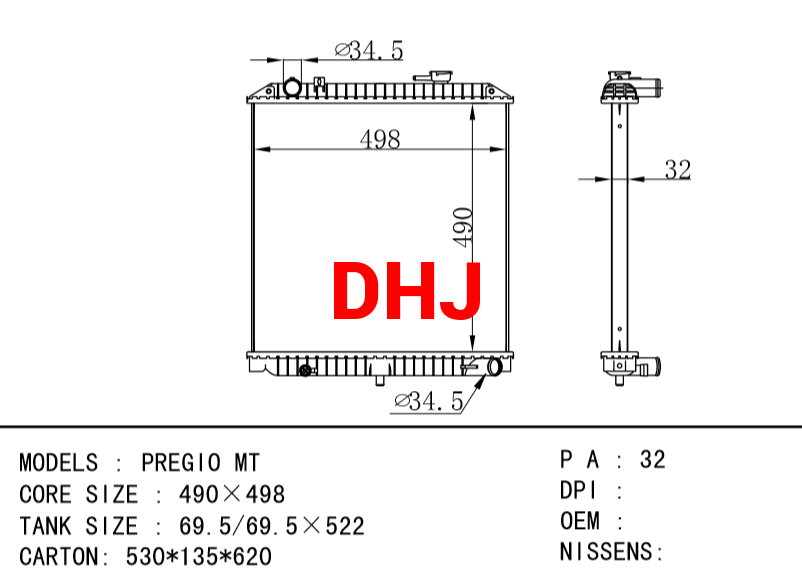 KIA PREGIO MT radiator