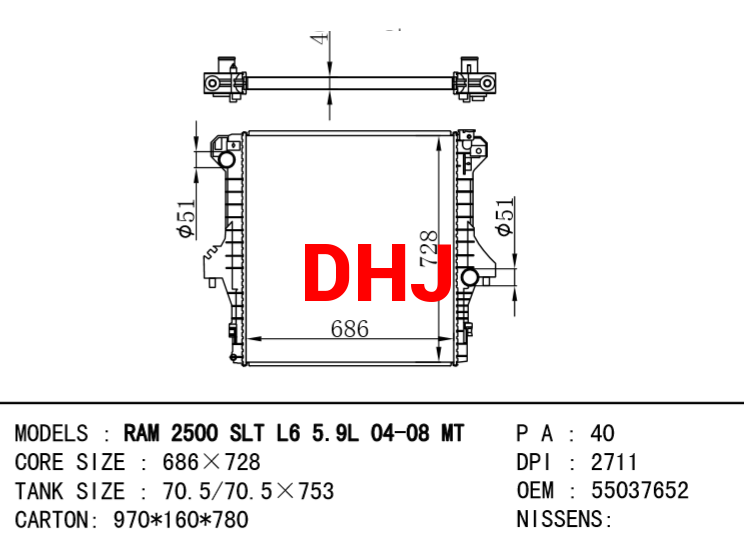 DODGE RAM 2500 PICKUP 55037652 DODGE  RAM 2500 PICKUP  (2003-2009)