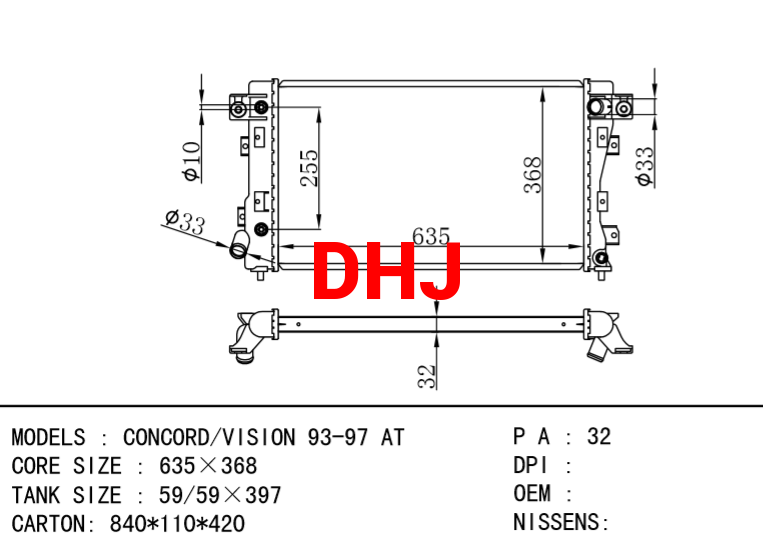 GM,DODGE CONCORD/VISION 93-97 AT RADIATOR