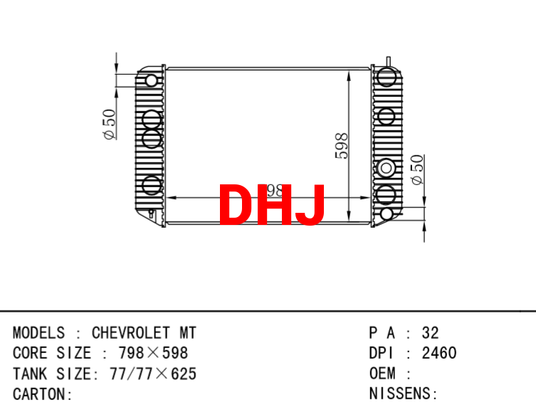 CHEVROLET MT RADIATOR DPI:2460