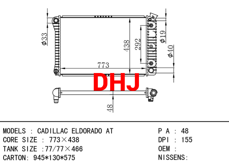 CADILLAC ELDORADO RADIATOR AT