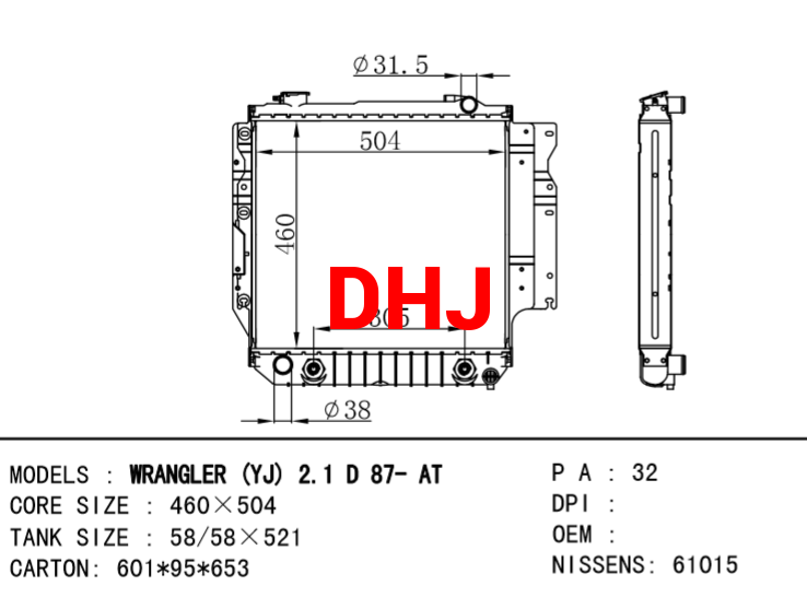 WRANGLER (YJ) 2.1 D 87 AT RADIATOR