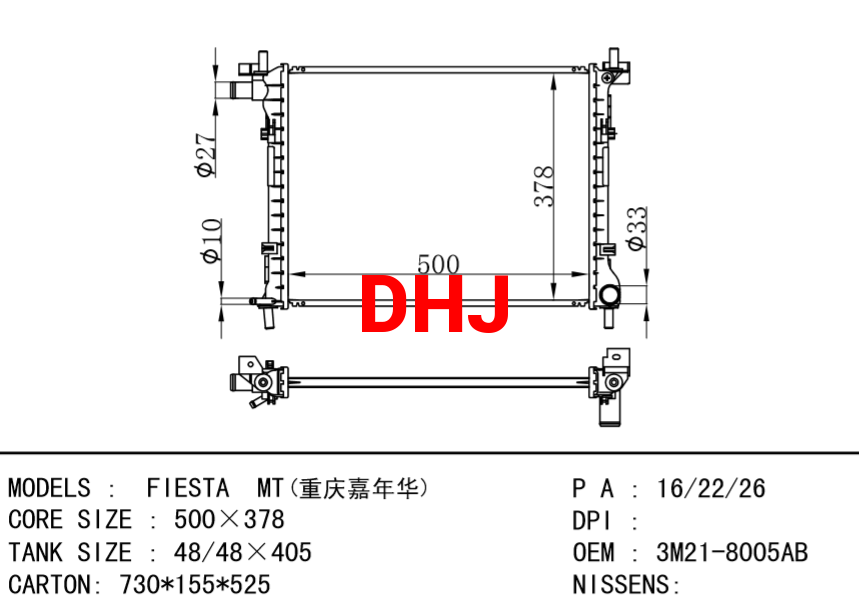 FORD FIESTA RADIATOR 3M21-8005AB