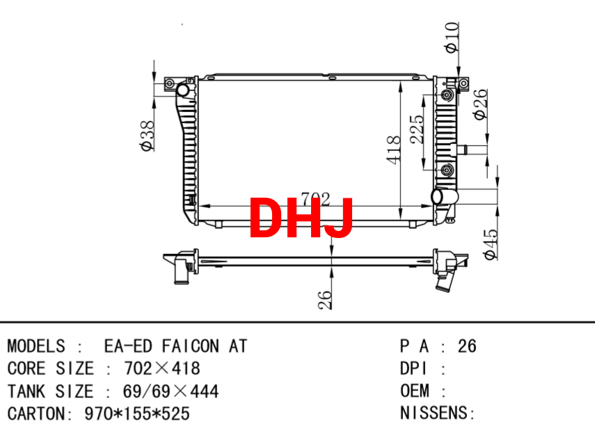 FORD EA-ED FAICON AT radiator