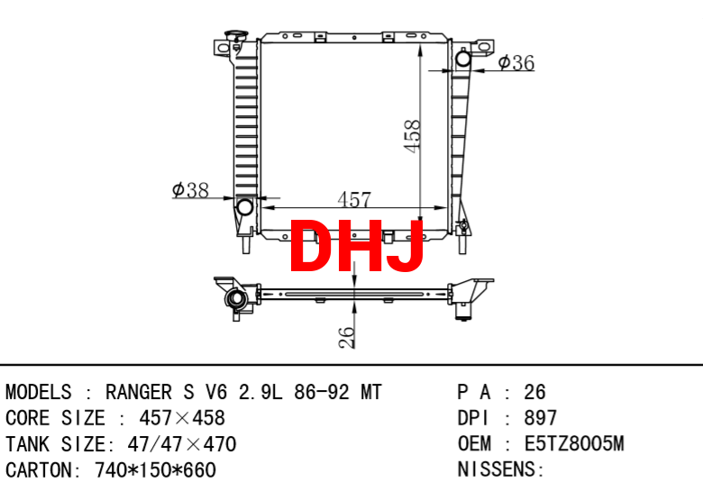 FORD RANGER RADIA  E5TZ8005M E57H8005AA E57H8005BA E57H8005CA E57H8005DA E5TZ8005