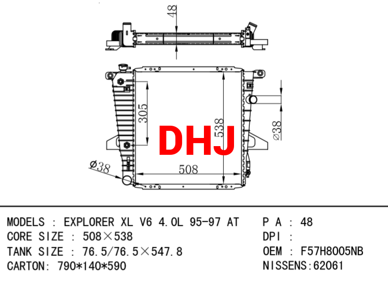 FORD EXPLORER radiator F67H8N150AA PMF57H8005NB 3898970 F67Z8005RA F67Z8008BA 390