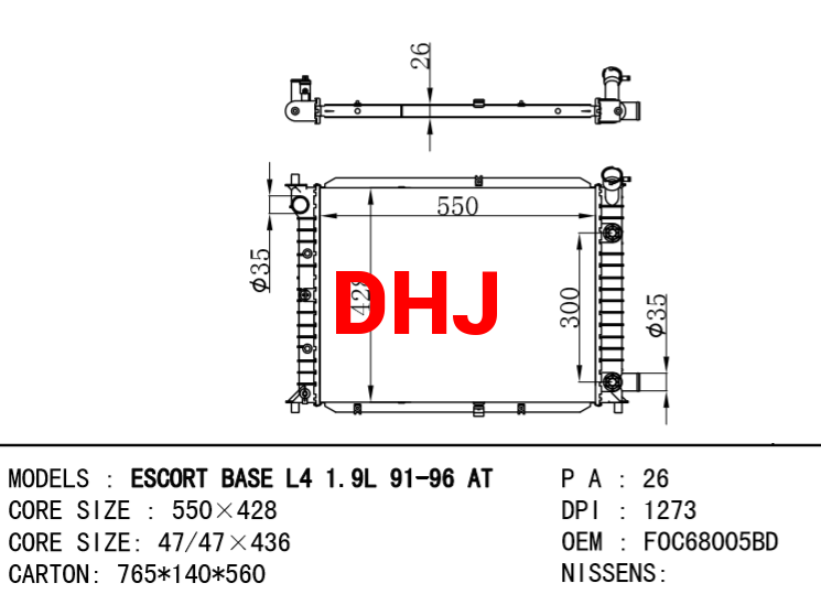 FORD ESCORT radiator  FOC68005BD FOC68005KD FOC68005BB FOC68005AB FOC68005BD FOC68005DD FOC68005DB FOCZ8005D F0CZ8005A FOCZ8005C