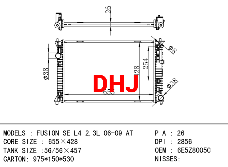FORD FUSION radiator BE5Z8005H AE5Z8005E 6E5Z8005B AE5Z8005F BE5Z8005F 6E5Z8005A 