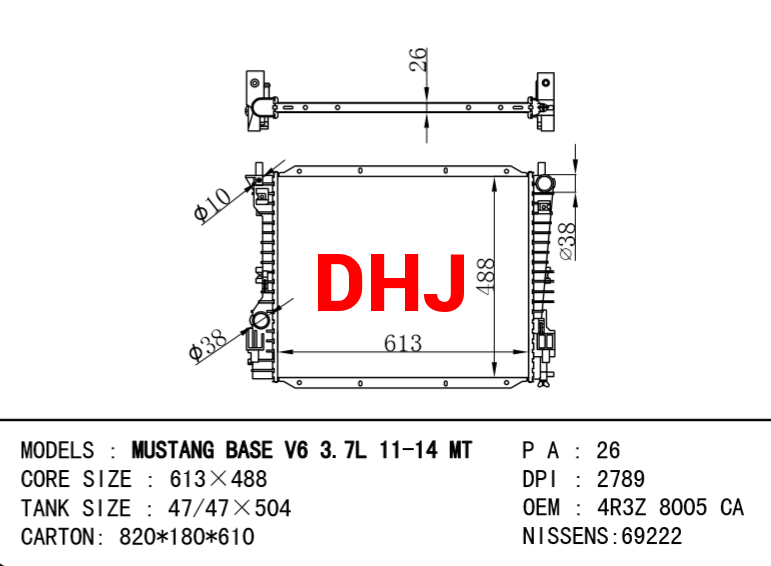 FORD USA MUSTANG RADIATOR USA BR3Z8005AA 9R3Z8005BA 4R3Z 8005 CA