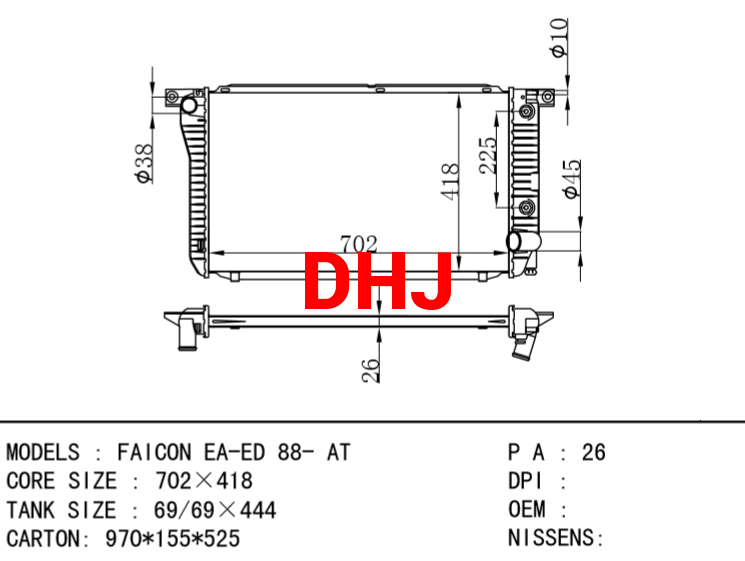 FORD FAICON EA-ED 88- AT/MT RADIATOR