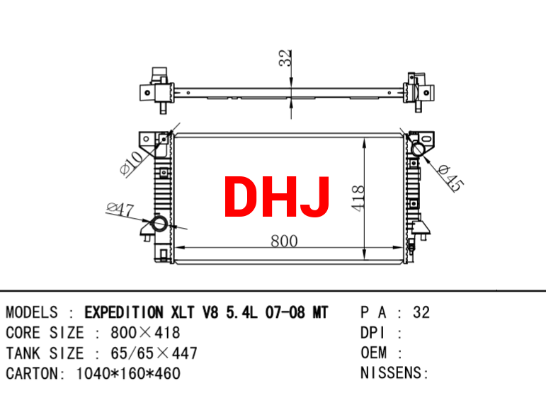 FORD EXPEDITION XLT V8 5.4L 07-08 MT/AT RADIATOR