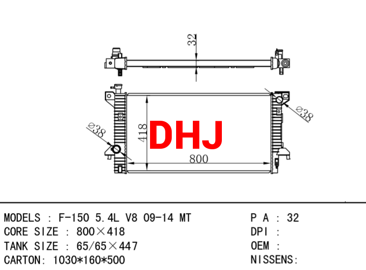 FORD F-150 5.4L V8 09-14 MT radiator
