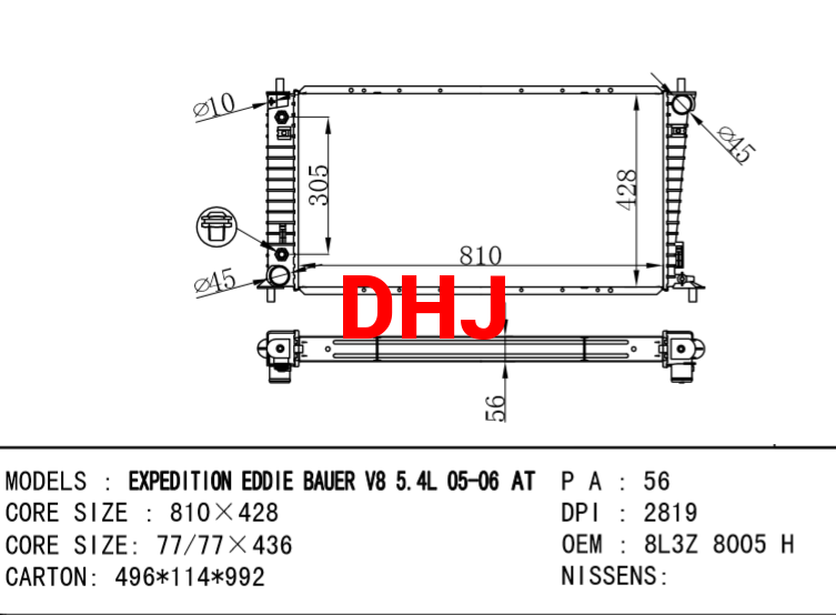 FORD EXPEDITION RADIATOR 5L3Z8005BB 5L3Z8005EA 6L3Z8005F 5L3Z8005BA 5L3Z8005EB 6L3Z8005C 6L3Z8005CA 8L3Z8005H 5L3Z8005CA 8L3Z8005L 6L3Z8005B