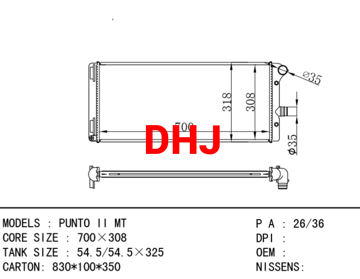 FIAT PUNTO II MT RADIATOR