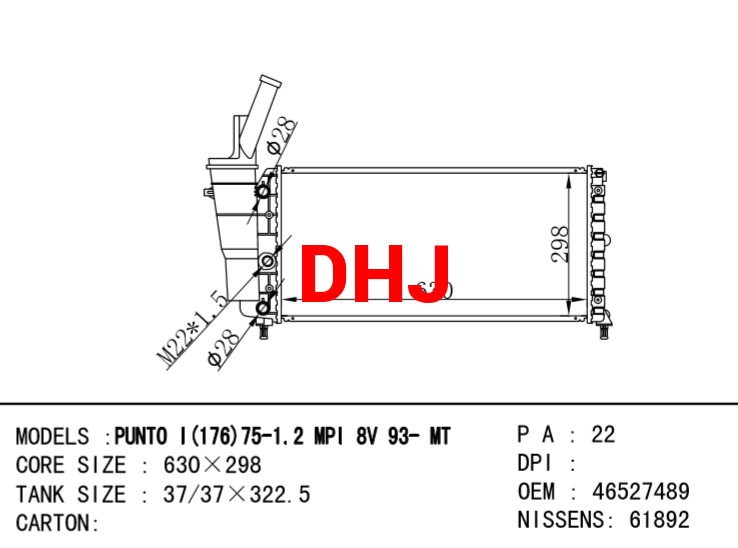 FIAT PUNTO RADIATOR 46527489