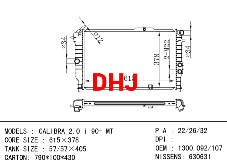 OPEL CALIBRA radiator 03096385 1300092  1300107