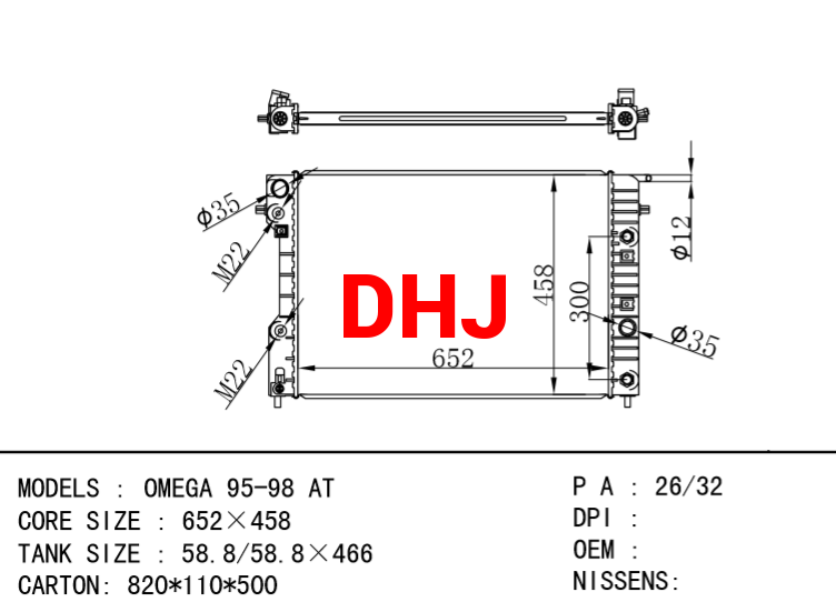 OPEL OMEGA 95-98 AT /MT RADIATOR