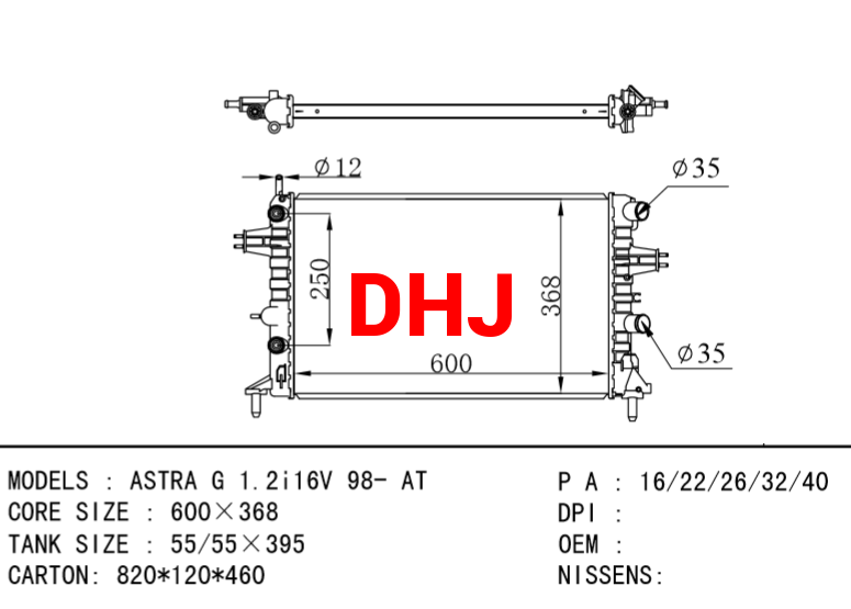OPEL ASTRA G RADIATOR 009202496 1300195 1300212 1300256  AT/MT