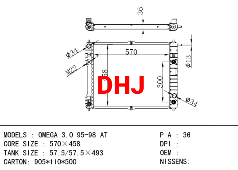 OPEL OMEGA 3.0 95-98 AT/MT RADIATOR