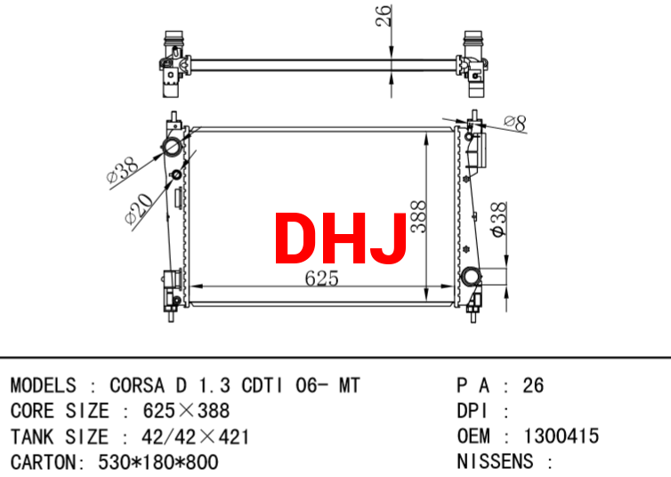 OPEL CORSA D Van RADIATOR 1300415 55703926