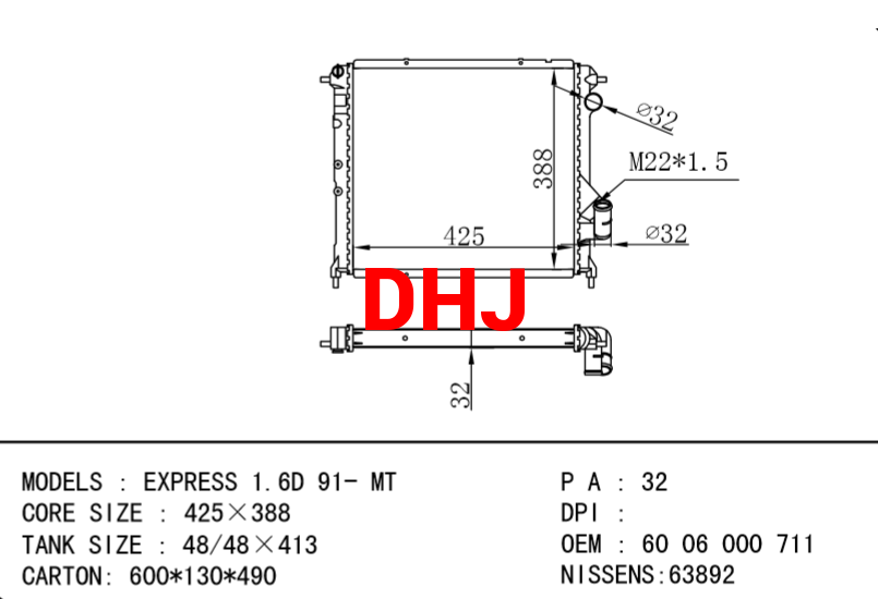 RENAULT  7701352044 6006000754 6006000711 RENAULT RAPID Box radiator,RENAULT EXPR