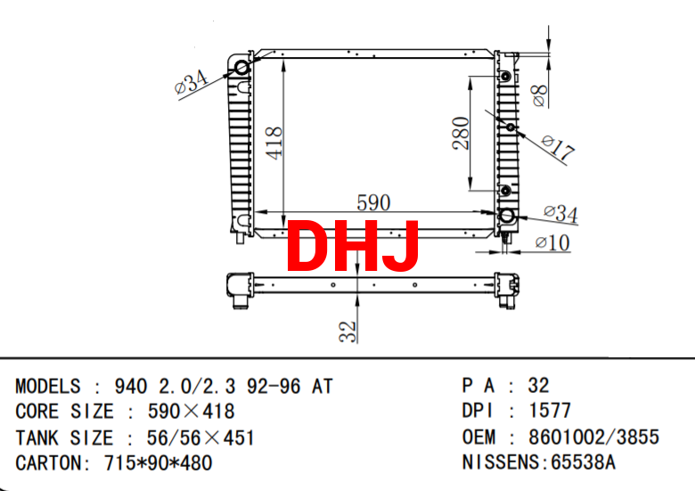 VOLVO RADIATOR 3547155 8603853 3547146 8601002 8603905 8602563 8603855