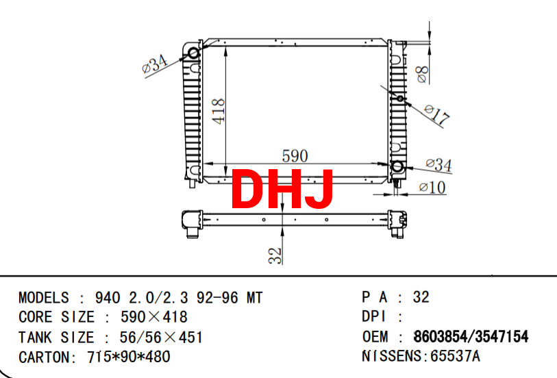 VOLVO radiator 8603854 86038544 3547154