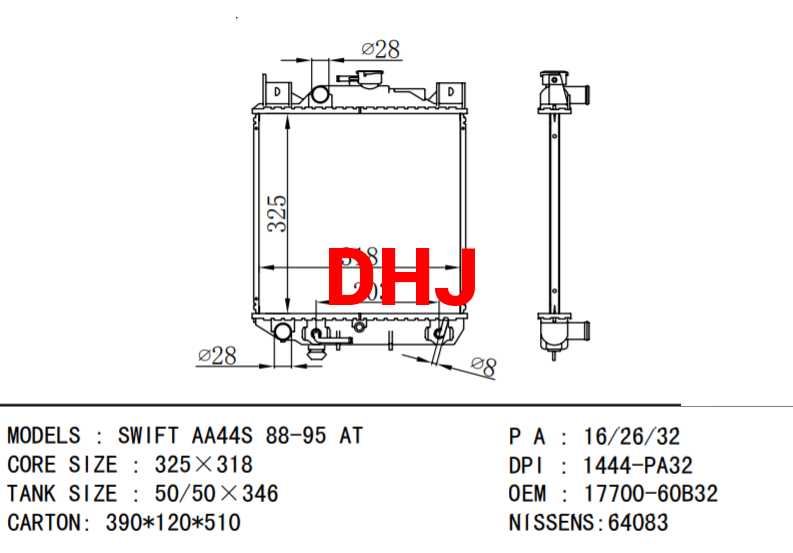 SUZUKI SWIFT radiator 1770063E20 1770060B32 1770060B31 1770071C11