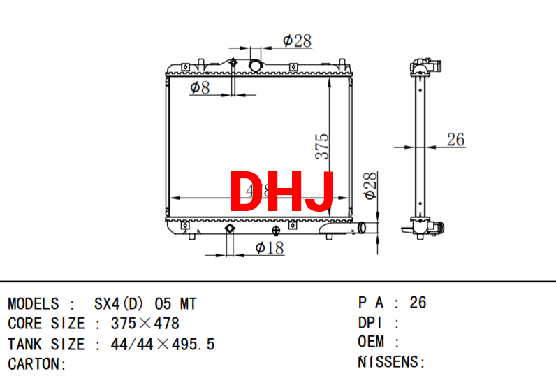 SUZUKI SX4(D) 05 MT radiator