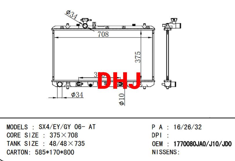 SUZUKI RADIATOR	1770079J00000 1770079J10000 1770080JA0000 1770080JD0 1770079J10 1