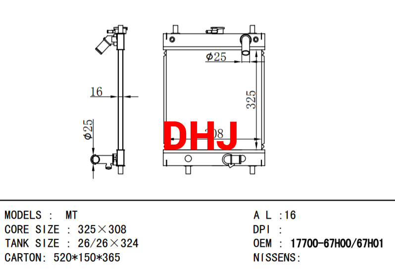 17700-67H00 17700-67H01 Suzuki DA63T DA65T RADIATOR