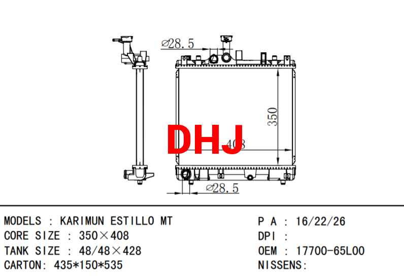 17700-65L00 suzuki KARIMUN ESTILLO radiator