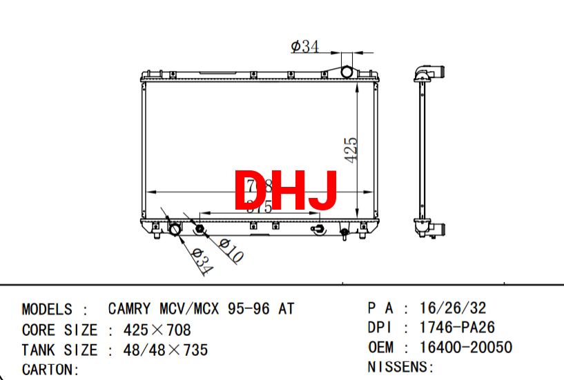 TOYOTA CAMRY LEXUS RADIATOR 16400-20050 16400-0A020 16400-20060 16400-0A030 16400