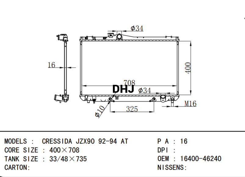 TOYOTA CRESSIDA GX71 RADIATOR 16400-46500