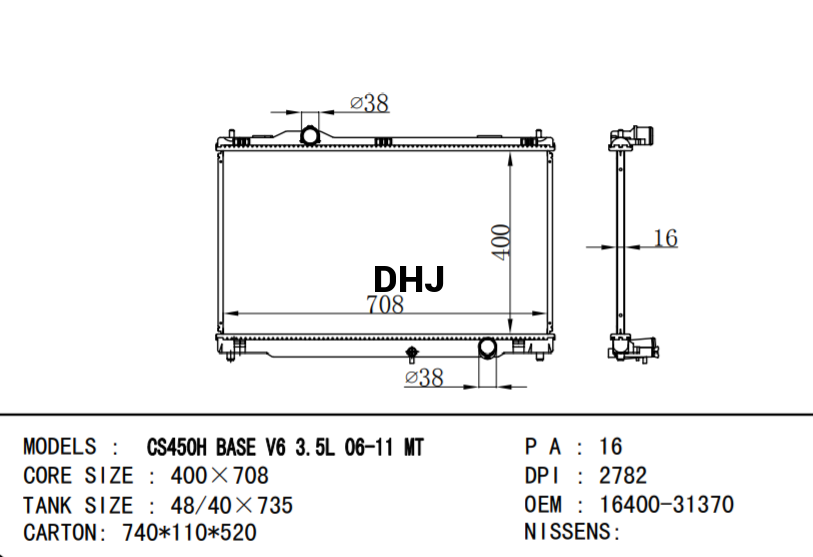 16400-31370 TOYOTA LEXUS GS450H CAR RADIATOR