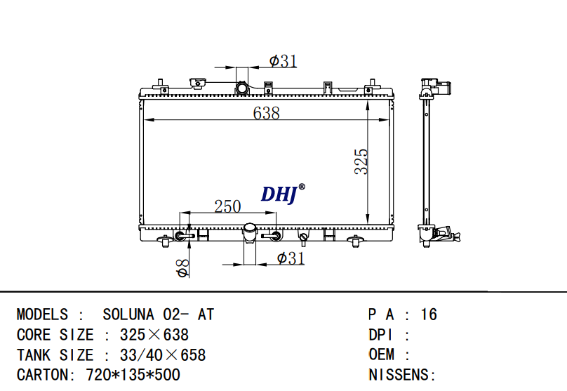 TOYOTA SOLUNA 02- AT/MT radiator